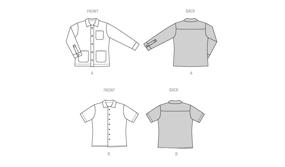 Burda Style Men's Casual Shirt Sewing Pattern B5842 Sizes 38-48