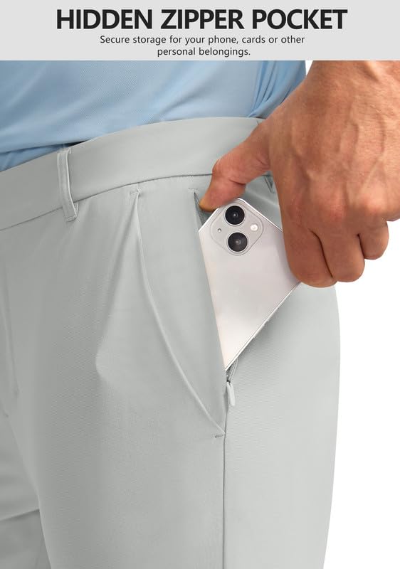 Obla Men's Slim Fit Golf Pants Silver Grey 33W 32L
