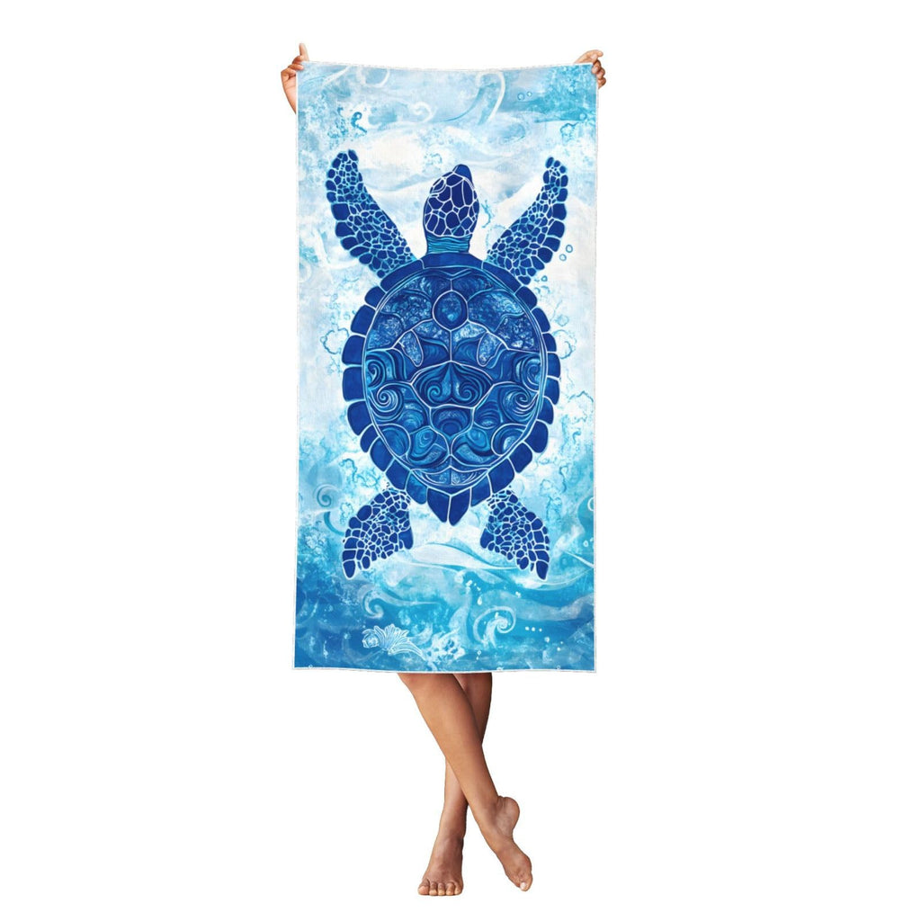Lornarta Oversized Beach Towel 55x27in Sea Turtle Quick Dry Soft Polyester