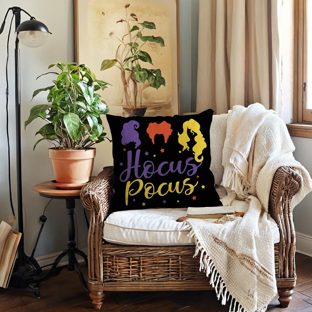 7COLORROOM Halloween Sanderson Sisters Pillow Covers 18x18 Black 4Pack