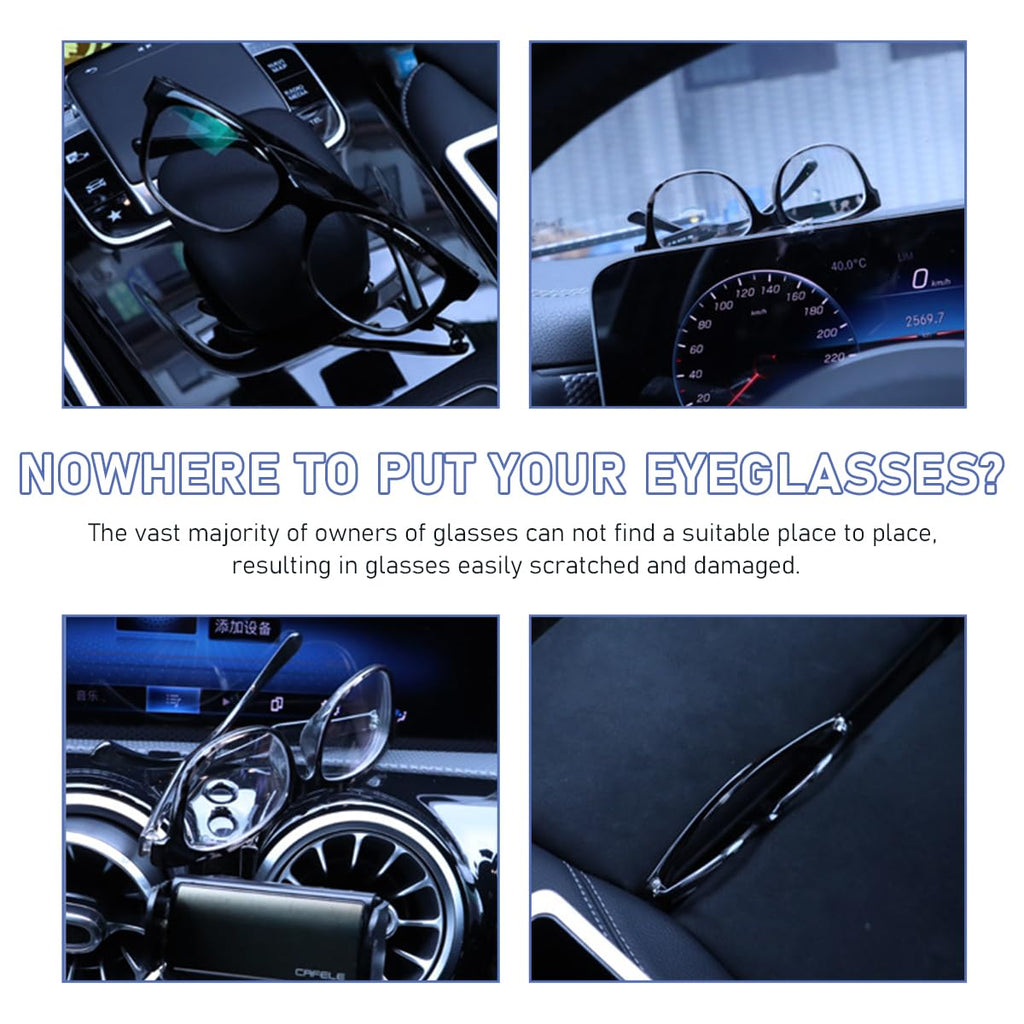 povtii Car Sun Visor Sunglasses Holder US Flag Gray Multi-Function Clip