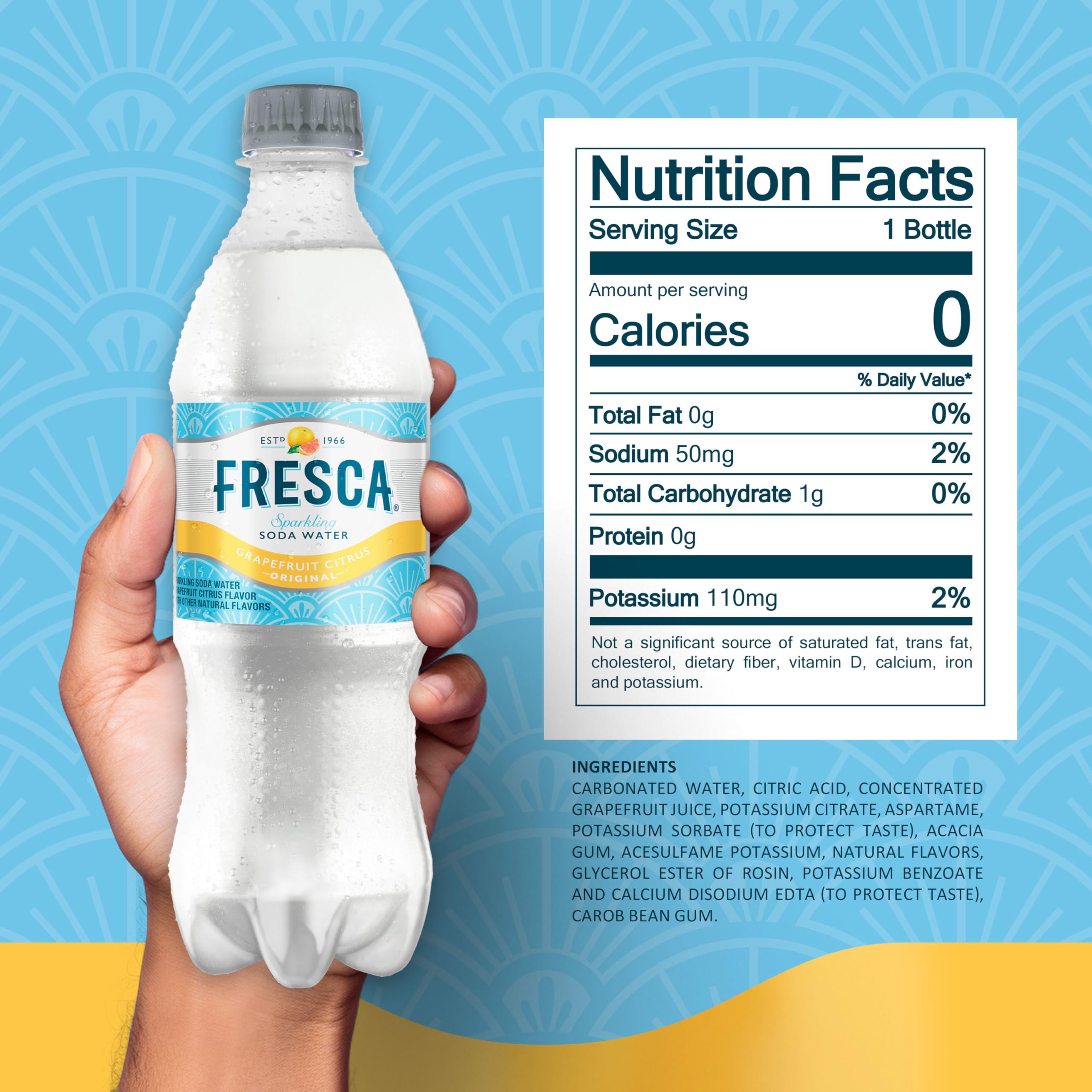 BestBy12/25 Fresca Citrus Soda Soft Drink 16.9oz Bottles 6 Pack