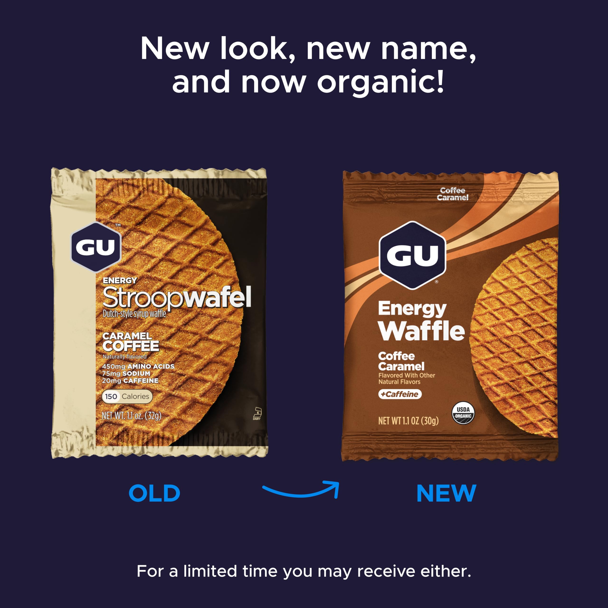 BestBy01/26 GU Energy Stroopwafel Caramel Coffee Sports Nutrition Waffle 16ct