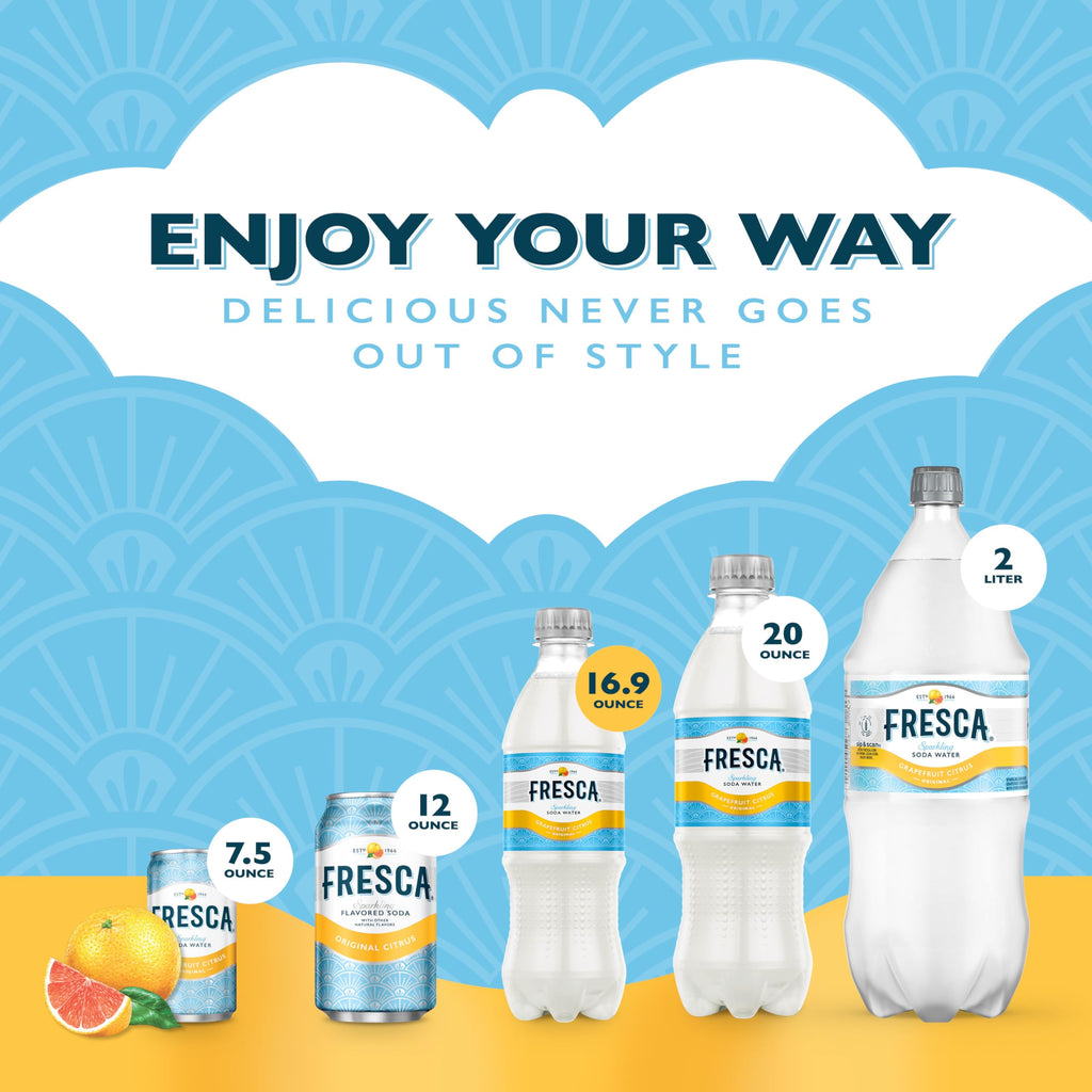 BestBy12/25 Fresca Citrus Soda Soft Drink 16.9oz Bottles 6 Pack