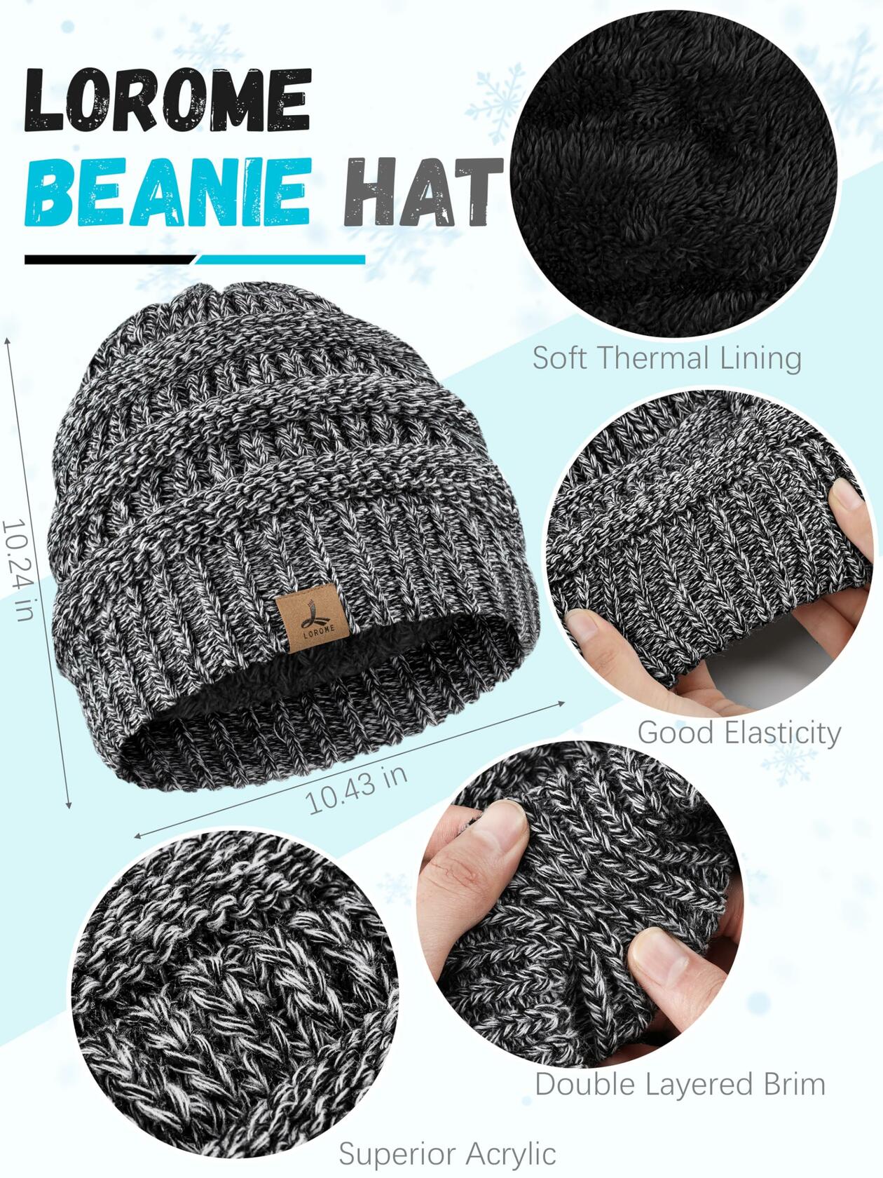Warm Fleece Hat, Gloves & Scarf Set - Touchscreen Compatible, Unisex 3PCS