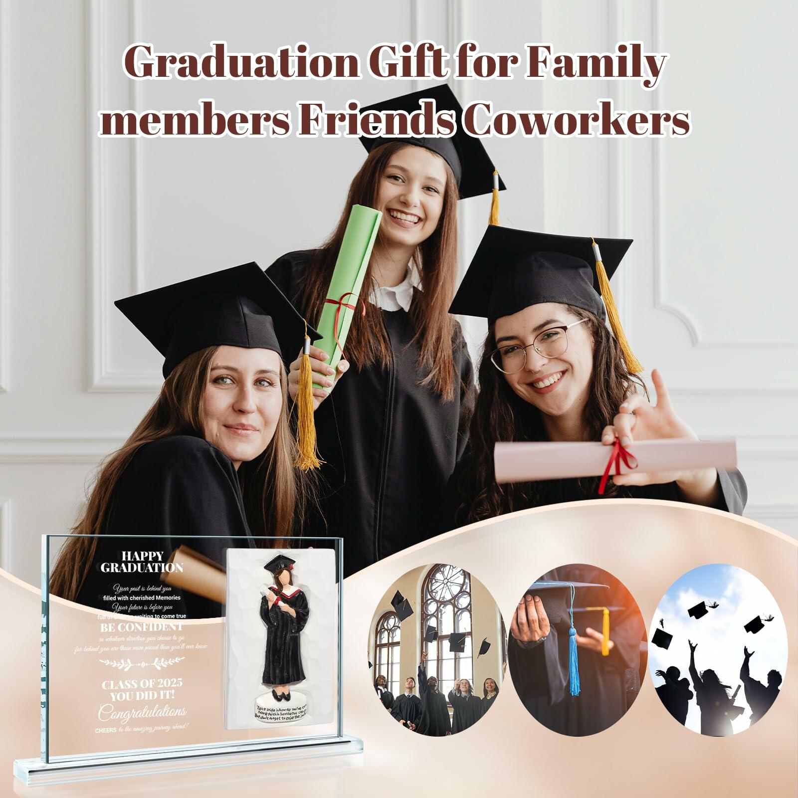 Crystal Graduate Figurine Plaque 4x6 Inspirational Graduation Gift 2025