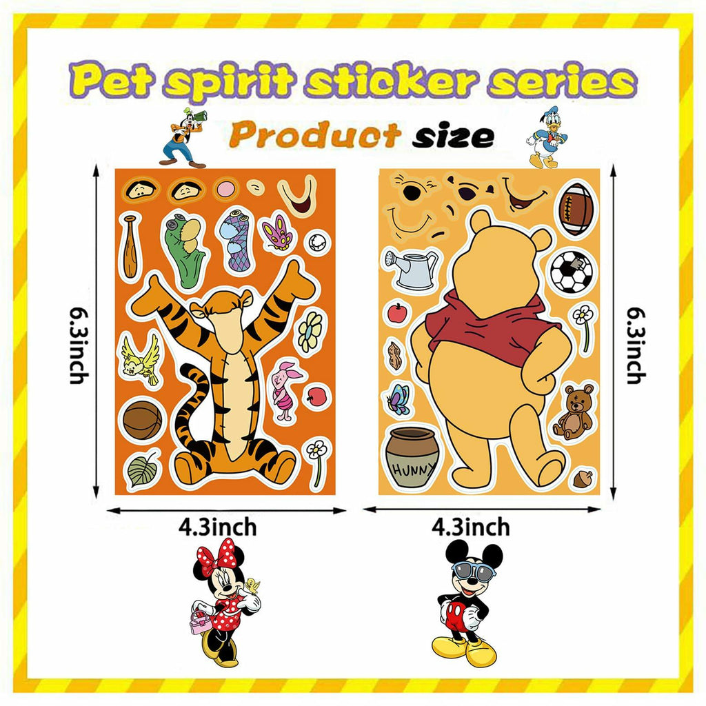 TaDadaPAO Cartoon Sticker Sheets 16 Count Red Anime Craft Party Supplies