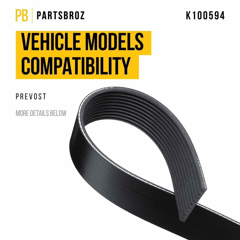 PartsBroz K061360 Micro-V Serpentine Drive Belt Compatible with Gates Black