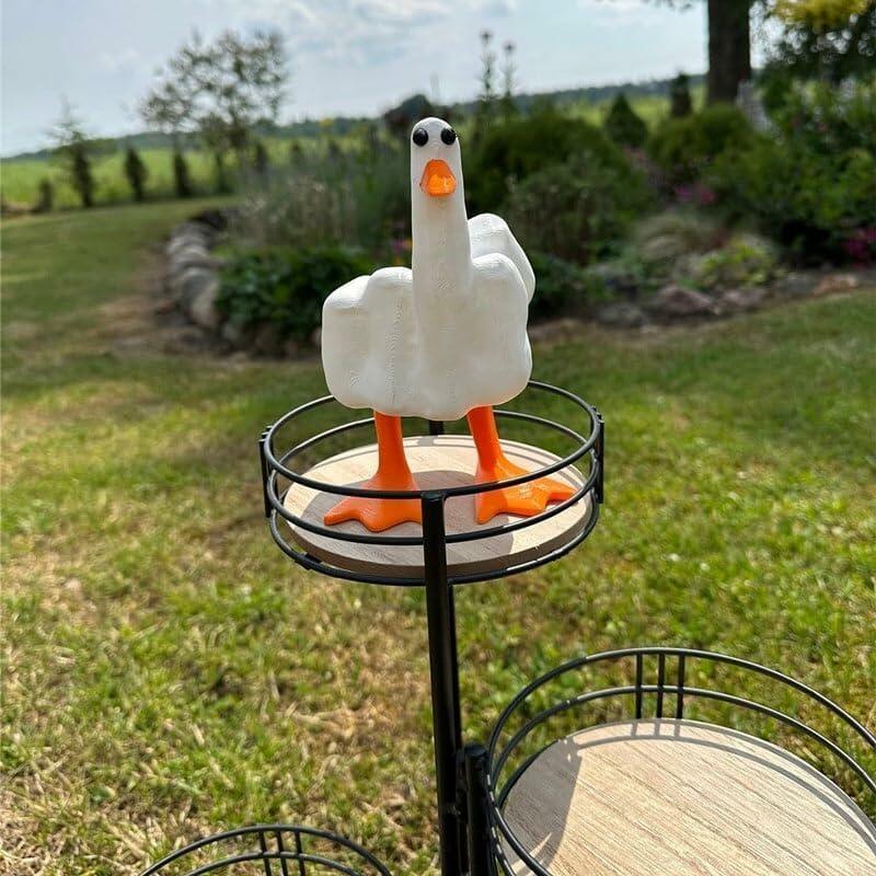 Hoxxu Funny Duck Figurine Resin Desk Garden Ornament Decorative Gift