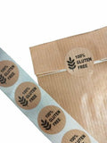 Kraft Gluten Free Food Stickers Small 500 Units Adhesive Labels