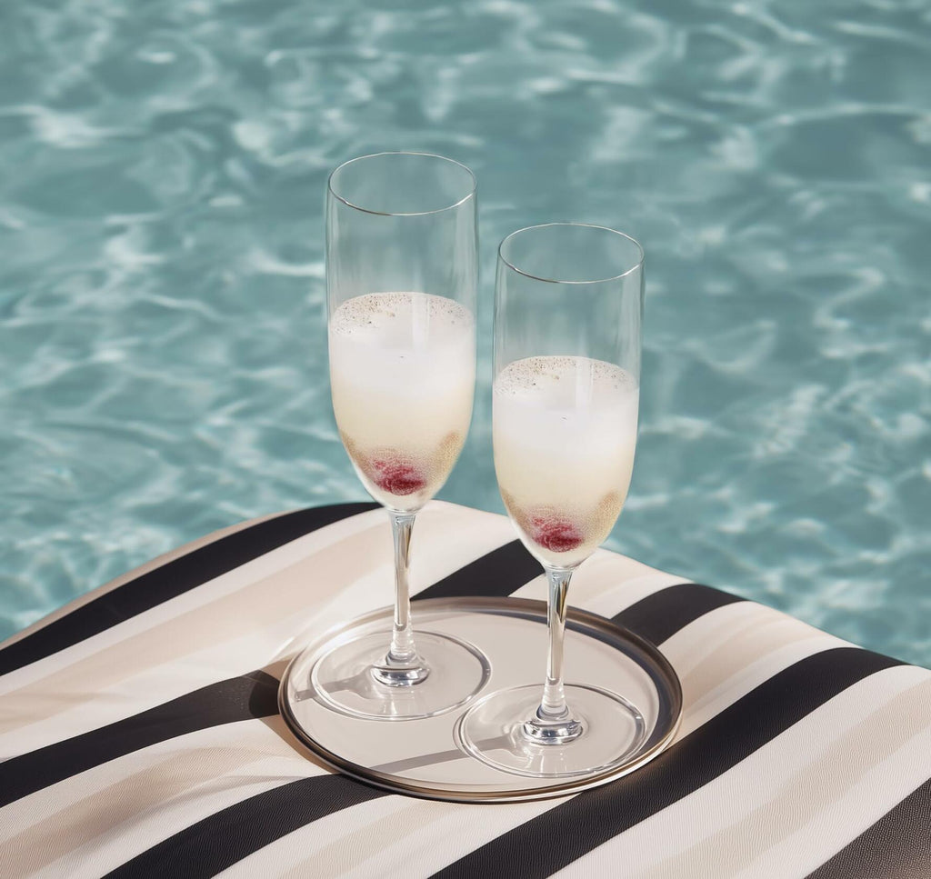 LAURANT Crystal Clear Plastic Champagne Flutes 6.25oz Set of 6 BPA Free USA