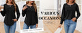 ZESICA Women's Fashion Long Sleeve Pleated Tunic Blouse Black Size L