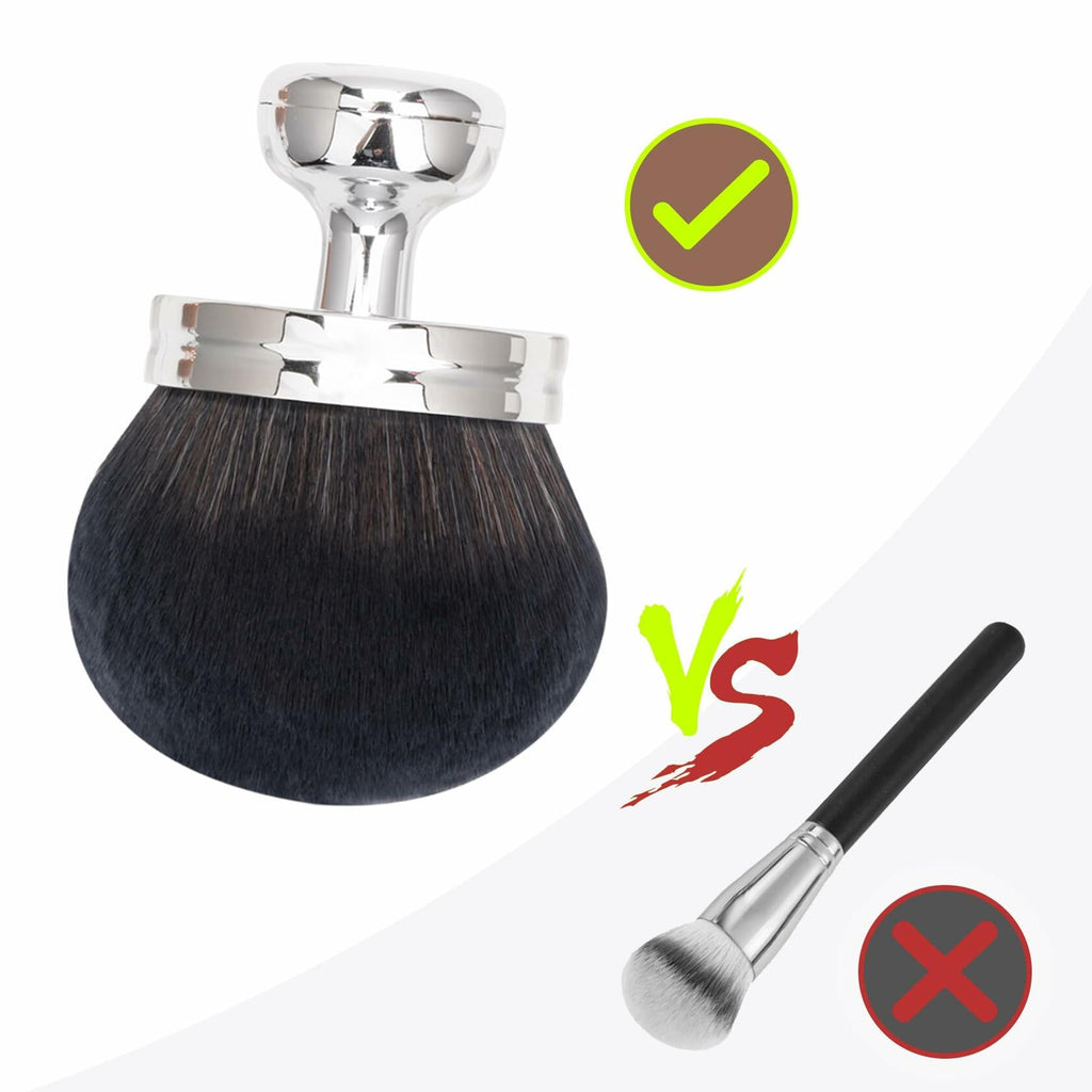 BABYSHEEP Blend & Blur Body Makeup Brush Kabuki 3in Wide Head Silver