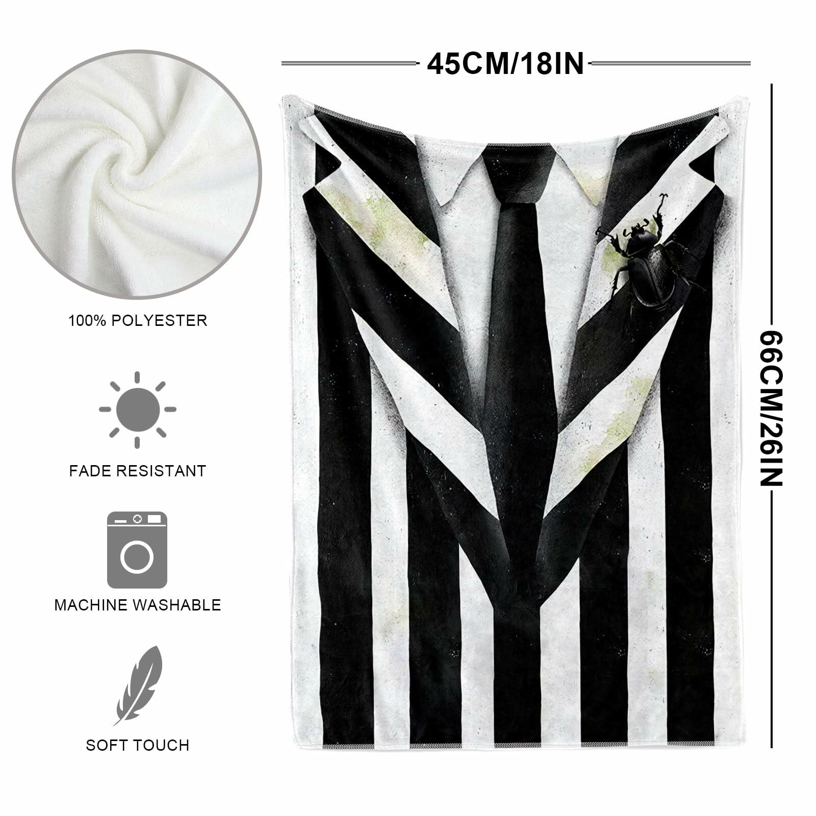 Jiudungs Halloween Kitchen Towels Set of 2 Black White Stripe 18x26 Inch