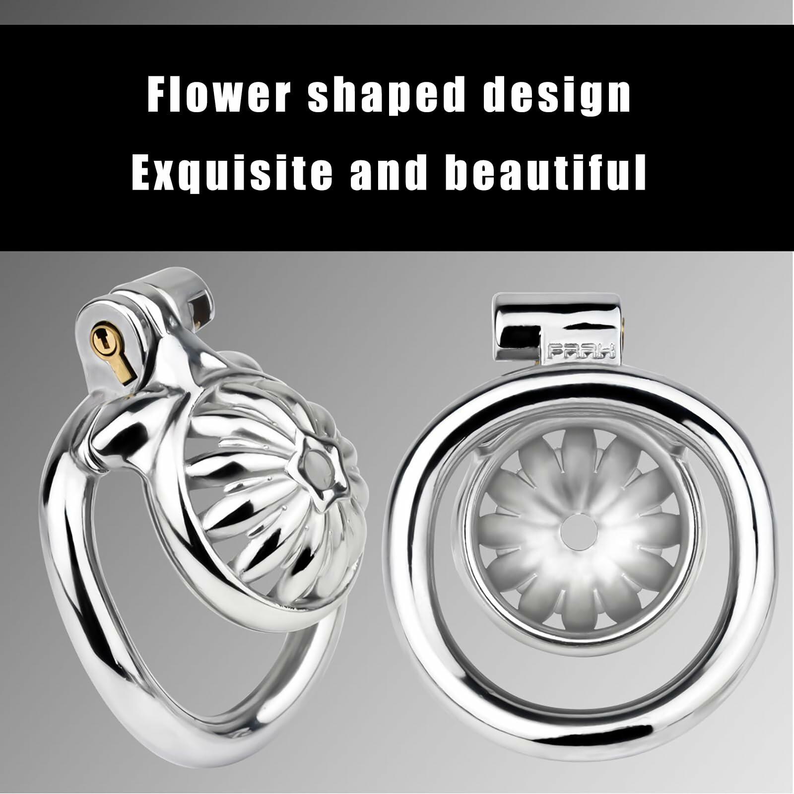 Lelisex Stainless Steel Male Chastity Cage Dark Lock 50mm Ring Adult Toy
