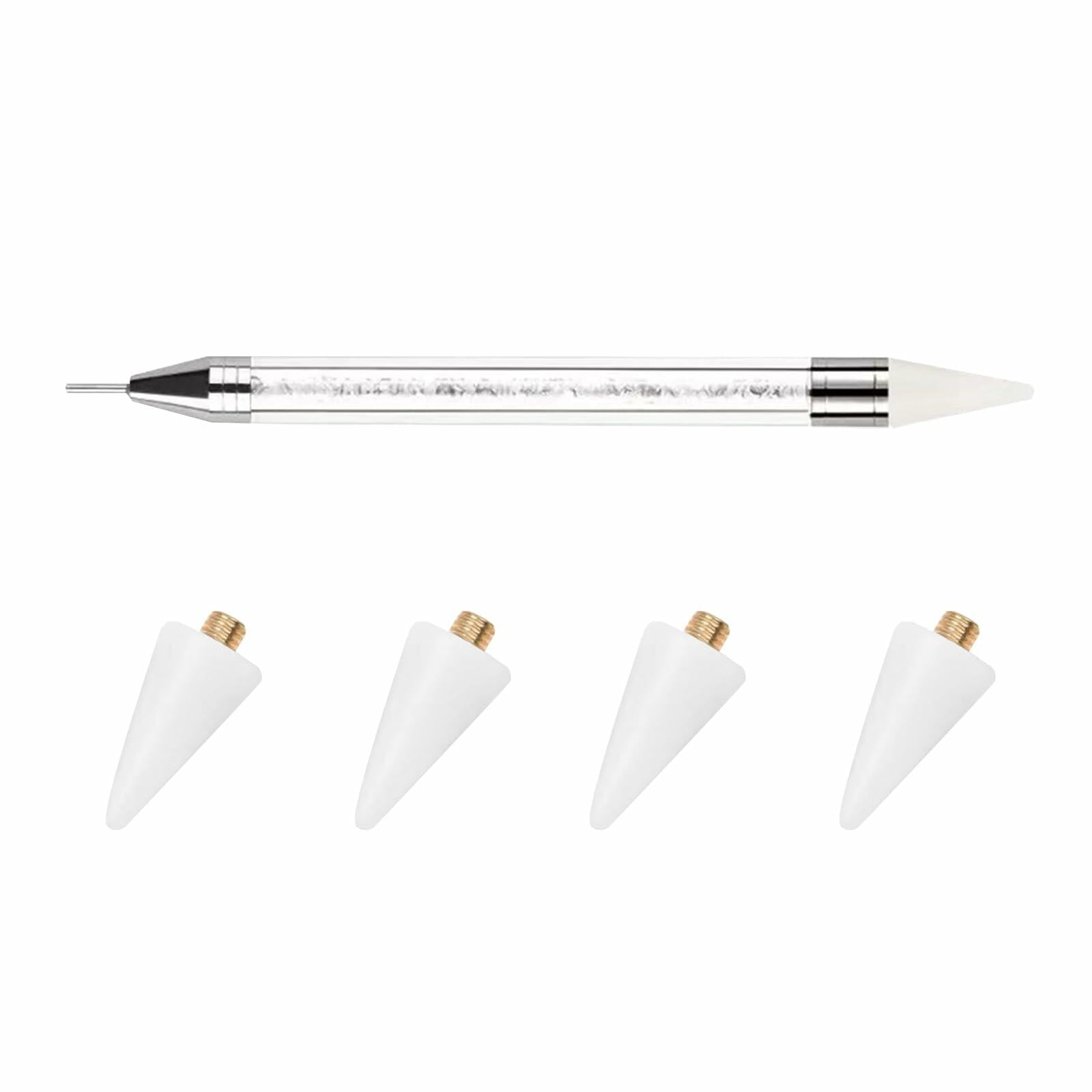 5PCS Rhinestone Picker Tool Dual End Dotting Pen Nail Art Crystal Handle