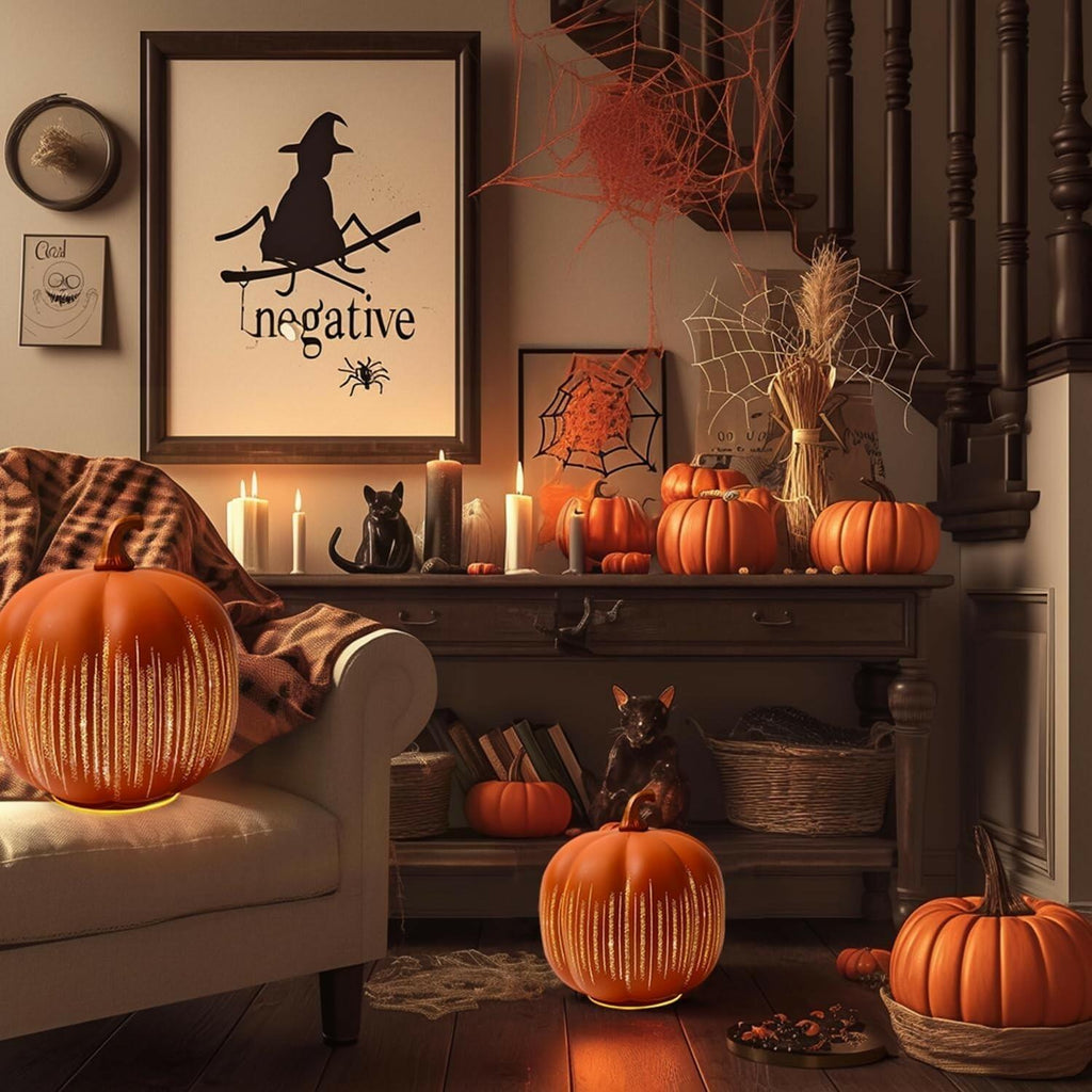 YCNASSS Thanksgiving Starry Night LED Pumpkin Lights Decorative Timer
