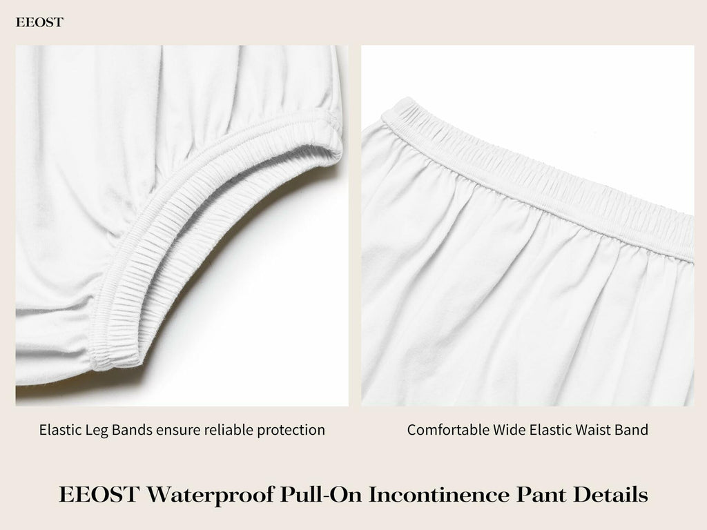 EEOST Women's Incontinence Diaper Plastic Pants Waterproof Cloth Cover White XXL