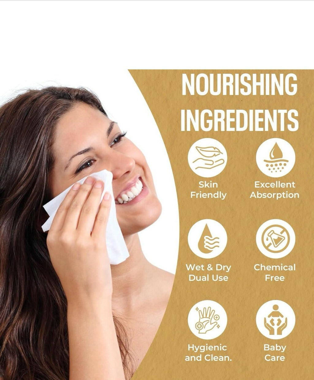 LUXUZ Facial Cleansing Cloths Ultra Soft Dry Wipes XL 60 Count
