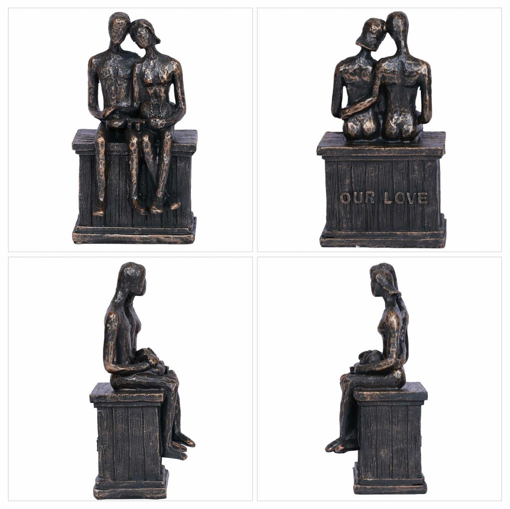 PUHOZN Iron Swing Couple Sculpture Wedding Love Statue Copper Classic Size